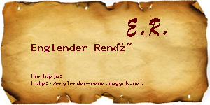 Englender René névjegykártya